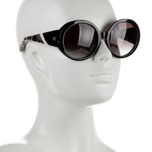 Women’s/Unisex CAROLINA HERRERA Round Black Gradient Sunglasses New